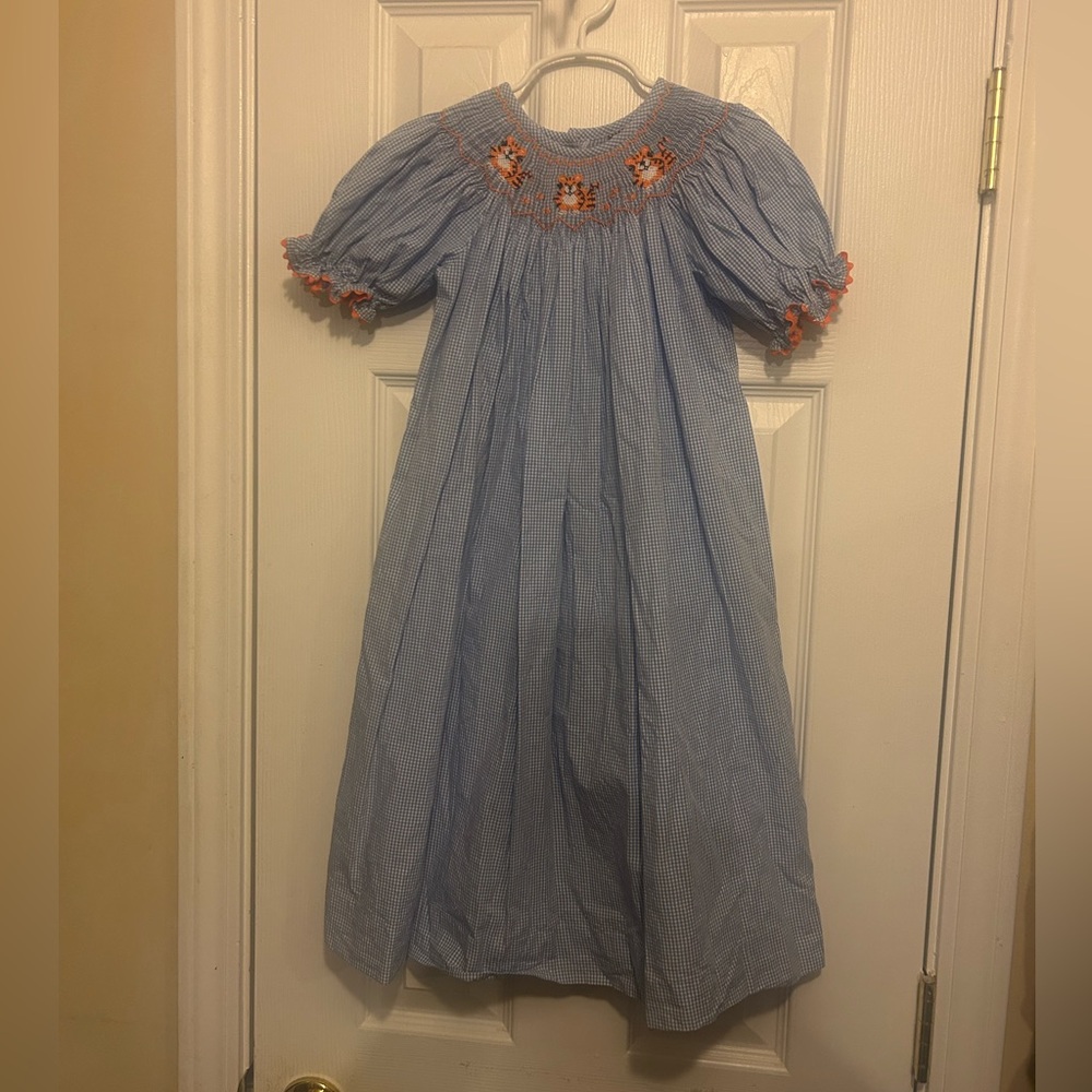 Vintage Shrimp & Grits kids Tiger🐅Bishop Smock Little Girl👧🏻Dress👗Sz 5